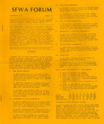 SFWA Forum No: 35 - Sep 1974